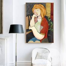 Pintura abstracta creativa moderna en lienzo, carteles e impresión de figuras, imágenes artísticas de pared únicas para decoración del hogar, sala de estar y dormitorio 2024 - compra barato