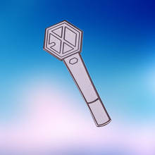 Kpop exo lightstick pino de esmalte reis de k-pop boy band xoxo growl não estragar meu tempo hip hop luz vara broche distintivo 2024 - compre barato