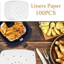 100pcs 6.5/7.5/8.5 Inch Air Fryer Liners Perforated Non-stick Mat Steaming Baking Cooking White Pot Oil Paper Accessories 2024 - buy cheap