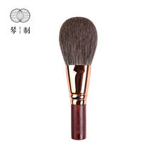 Qinzhi pincel de maquiagem profissional artesanal, pincel plano redondo para pó de rosto com cabo curto 102, escova macia para maquiagem de esquilo, raposa e pelo 2024 - compre barato