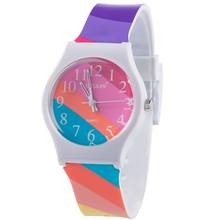 Relógio feminino liso colorido e da moda, relógio novo design à prova d'água de quartzo para mulheres 2024 - compre barato
