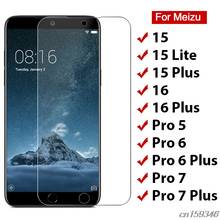 Защитное стекло, закаленное стекло 9H HD для Meizu Pro 7 6 Plus 5 16 Plus 15 Lite 2024 - купить недорого