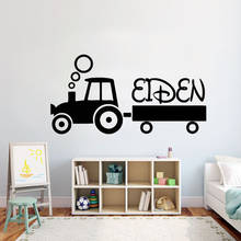 Kids Tractor Personalised Sticker Bedroom Kids Girls Boys Teenager Room Wall Decals Customized Any Names Vinyl Stickers G764 2024 - buy cheap