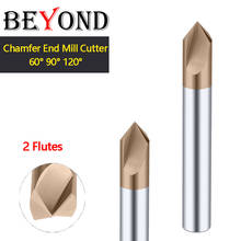 BEYOND Tungsten Steel Chamfering Cutter Integral Carbide End Milling 2 Edge CNC Center 60 90 120 Degrees HRC55 2024 - buy cheap