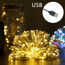 LED String light Silver Wire Fairy colorful warm white Garland Home Christmas Wedding Party Decoration Powered by USB 2m 5m 10m 2024 - buy cheap