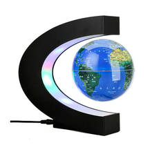 C Shape Magnetic Levitation Globe Floating World Map LED Light Terrestrial Children School Geography Early Educational Toys 2024 - buy cheap