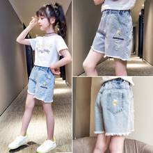 New 2-14Yearl Baby Girls Short 2020 Summer Kids Ripped Jeans For Children Denim Pants 2024 - buy cheap