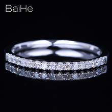 BAIHE Solid 10K White Gold About 0.2ct Natural Diamond rings for women men Wedding Engagement Fine Jewelry anillos mujer bague 2024 - buy cheap