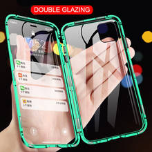 Metal Magnetic Adsorption Case For iPhone 12 11 Pro XR X XS Max 7 8 Plus Double Sided Tempered Glass Full Protective Phone Cover 2024 - buy cheap