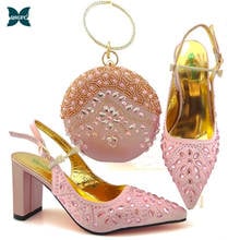 Conjunto de zapatos y bolso para mujer, alta calidad, diseño italiano, para fiesta, boda, a juego, Color rosa, 2020 2024 - compra barato