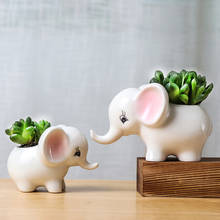 Mini Elephant Shape Ceramic Flower Pot Garden Succulent Planter Pot Desktop Vase Home Decoration jarron wazon Gifts Dorpshipping 2024 - buy cheap