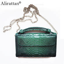 Alirattan novo padrão de crocodilo crossbody embreagem para as mulheres 2021 moda bolsa ombro cobra python corrente viagem bolsa carteira 2024 - compre barato