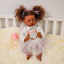 Reborn Black Skin Reborn Baby Lifelike Hair Doll Realistic Reborn Toddler Children Gift kids, ethnic dolls, for girls, rag-body dolls cannot be bathed in water, > 3 years old 2024 - buy cheap