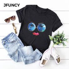 JFUNCY Women Cotton T-shirts Summer Plus Size O-Neck Short Sleeve Women T Shirt New Print Multicolor Female Tees Tops 2024 - buy cheap