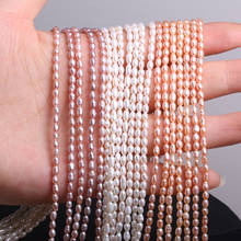 Cuentas de perlas naturales de agua dulce para hacer joyas, cuentas sueltas con forma de arroz de alta calidad, accesorios para pulseras y collares 2024 - compra barato