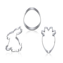 1/3Pcs Easter Biscuit Mould Stainless Steel Egg Rabbit Radish Cookies Cutter Cake Mold DIY Baking Pastry Tool Bakeware 2024 - buy cheap