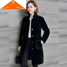 Jacket Women Winter Real Sheep Shearing Coats Female Natural Wool Overcoat Mink Fur Pockets Spring Clothes LWL9399 2024 - buy cheap