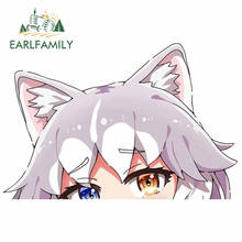 EARLFAMILY 13 см x 8,7 см мультяшная Автомобильная наклейка для Kemono Friends Бытовая Собака Peek Big Head аниме виниловая JDM Window наклейка на багажник 2024 - купить недорого