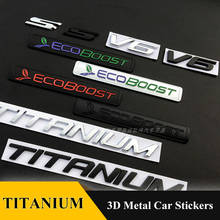 3D металлическая титановая эмблема V6 S на багажник автомобиля, хромированный значок, Стикеры для Ford Mondeo Taurus Ecosport Kuga Edge Explorer 2024 - купить недорого