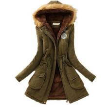 Abrigo largo con capucha para mujer, Parka gruesa de algodón, chaqueta cálida a la moda, Parka de invierno, novedad de 2019 2024 - compra barato