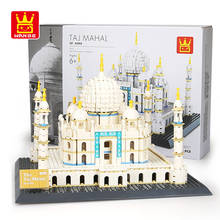 Wange-bloques de construcción del Taj Mahal, piezas 1505, arquitectura de fama mundial, bloques de construcción grandes de diamantes de 36,8 cm, modelo 3D para 5211, juguetes de bloques 2024 - compra barato