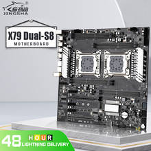 JINGSHA-placa base X79 Dual S8, CPU Dual LGA2011, soporte de 8 canales para Intel Dual E5 V1 / V2 DDR3 Max1600MHz 256G M.2 NVME SATA3 2024 - compra barato