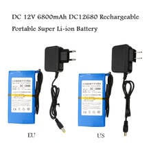 Batería de iones de litio de 12V, superrecargable batería portátil de alta calidad, CC de 12,6 V, 6800mAh, con enchufe para EE. UU./UE 2024 - compra barato