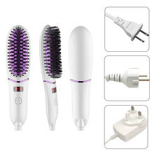 Hair Straightener Brush Fast Heating Ionic Durable Electric Hair Straightener Comb LCD Display Flat Hair Styling Tool EU US Plug 2024 - buy cheap