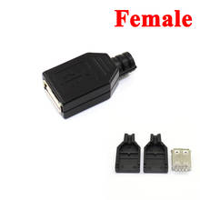 IMC cltgxdd hot New Type A Female 2.0 Pin USB 4 Tomada Conector Com Tampa Plástica Preta tipo de Solda Conector DIY 2024 - compre barato