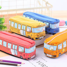 1pcs Hot Sales Cartoon Bus Storage Bag for Toy Canvas Zipper Children Toy Storage Portable Children's Gifts Trinkets Pen Storage 2024 - buy cheap