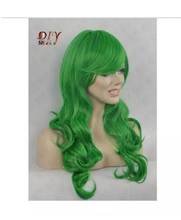 zhao079004283>+++02479 Cos Green Diy-Wig New 25" Long Curly Women Wigs Heat Fancy Dress Full Hair 2024 - buy cheap