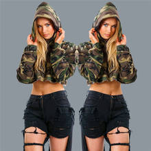 Camouflage Punk Cropped Pullover Hoodies Female Cool Sweatshirt Autumn Long Sleeve Fashion Sexy Hoodies for Women Tracksuit 2024 - buy cheap