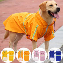 Novo casaco de chuva para animais de estimação 2xl-5xl com capuz à prova dhooágua jaquetas plutônio capa de chuva reflexiva respirável zíper roupas com capuz macacão dropshipping 2024 - compre barato