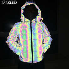 Full Reflective Winter Jacket Men/Women 2019 Hip Hop Thick Parkas Windbreaker Streetwear Warm Jackets Harajuku Coat Outwear XXXL 2024 - buy cheap