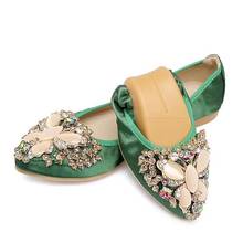 2019 New Foldable Flat Shoes Woman Rhinestone Butterfly Spring Fashion Ladies Shoes Plus Size Women's Flats 34-42 XKD1044 2024 - buy cheap