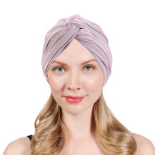 Nova cor sólida turbante para mulheres dupla camada macio headwear muçulmano cabeça capa senhoras respirável cabeça envoltório hijab acessórios de cabelo 2024 - compre barato