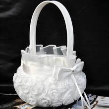 Flower Girl Basket For Ceremony Wedding Party Decoration Love Case Satin Basket Storage Candy Small Gift Confetti Card Container 2024 - buy cheap