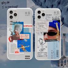 Модный чехол для телефона с индивидуальными этикетками для iPhone 11 Pro X XS Max XR 7 8 Plus INS Letter штрих-код, прозрачный мягкий чехол 2024 - купить недорого