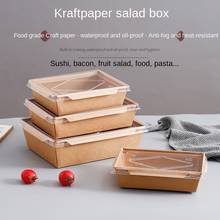 Fiambrera de papel Kraft desechable, caja de almuerzo Bento, Sushi, fruta, Picnic, comida ligera comercial, caja para llevar 2024 - compra barato