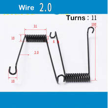 1 pair torsion spring 2mm/2.5mm/3mm/3.5mm/4mm wire diameter small torque with hook 14 turns 95mm-111mm length 2024 - buy cheap