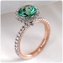 Высококачественное универсальное дамское инкрустированное Цирконом кольцо ювелирные аксессуары модное большое зеленое обручальное кольцо из Стразы для женщин подарок 2024 - купить недорого