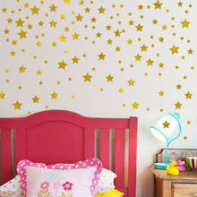 Estilo nórdico estrelas douradas adesivos de parede diy decalques para crianças quarto decoração casa efeito luminoso adesivos 2024 - compre barato