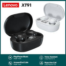 Lenovo XT91 TWS наушники-вкладыши Bluetooth 5,0 наушники с защитой от пота в наушники-вкладыши Беспроводные наушники с сенсорным управлением Спортивная гарнитура с микрофоном 2024 - купить недорого