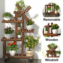 Soporte de madera de 5 niveles para plantas, estante de exhibición para bonsái, decoración de jardín y balcón 2024 - compra barato