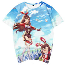 Genshin-Camiseta de Cosplay de impacto, ropa informal con estampado de dibujos animados de Paimon Travele ámbar, disfraz de Anime, novedad de 2020 2024 - compra barato