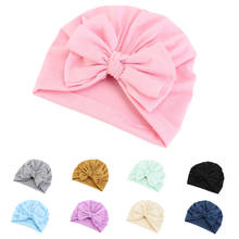 Child Kids Cotton Blend Cap Baby Turban Bow Hat Newborn Beanie Caps Headwear Infant Toddler Shower Hat Birthday Gift Photo Props 2024 - buy cheap