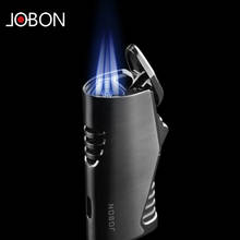 Jobon Metal Triple Torch Jet Multifunctional Windproof Pipe Cigar Lighter Cigarette Accessories Men Gift 2024 - buy cheap