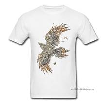 Camiseta masculina manga curta estampa floresta raven, camiseta de presente do dia dos pais, camiseta de algodão 100% 2024 - compre barato
