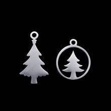 10pcs Christmas Tree Charms Real Stainless Steel Christmas Tree Pendant Charms for DIY Necklace Bracelet Jewelry Making Findings 2024 - buy cheap