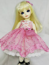 Vestido de encaje rosa para muñeca, bolsa de flores para muñeca bjd YOSD 1/6, accesorios, ropa para muñeca, solo vestido, 1/6 2024 - compra barato